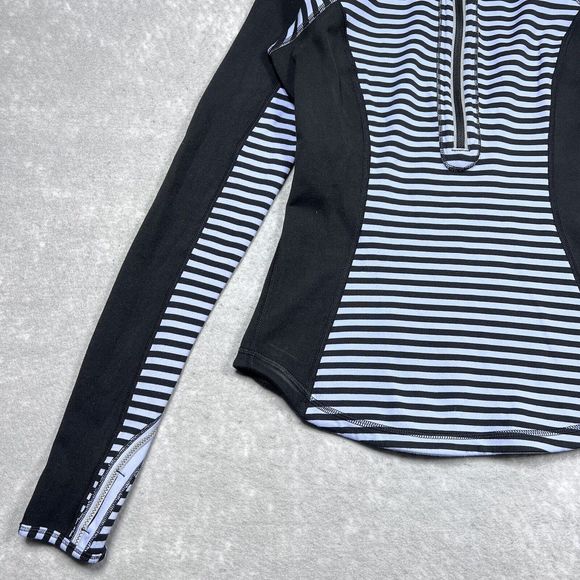 Lululemon Purple Run U-Turn 1/4 Zip Pullover Reversible Stripe Women’s Size: 4 - Picture 3 of 10